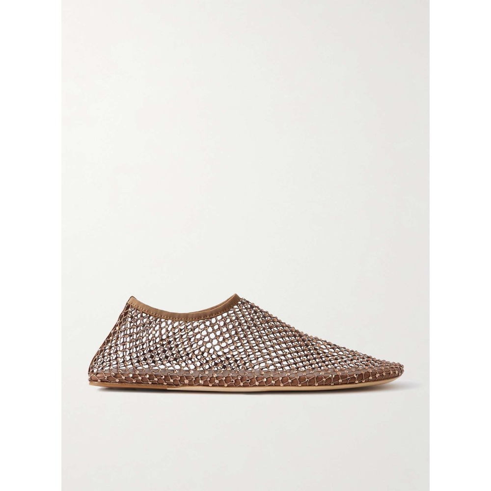 Christopher Esber Minette Crystal Mesh Flats ballet slides, sandals sz 7 shoes